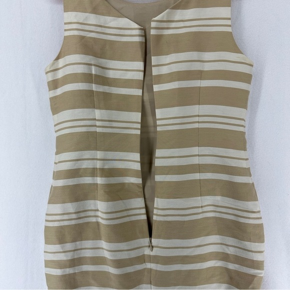 Banana Republic Striped Sleeveless Dress Size 4 White Beige - Picture 10 of 12